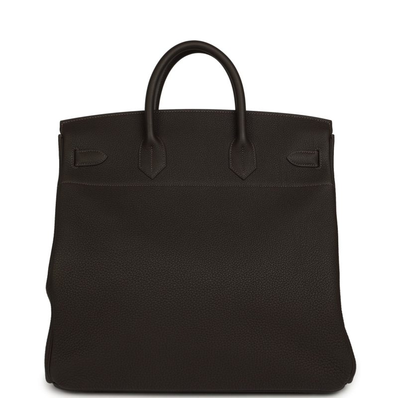 HERMèS HAC BIRKIN 40 BAI BRUN TOGO PALLADIUM HARDWARE