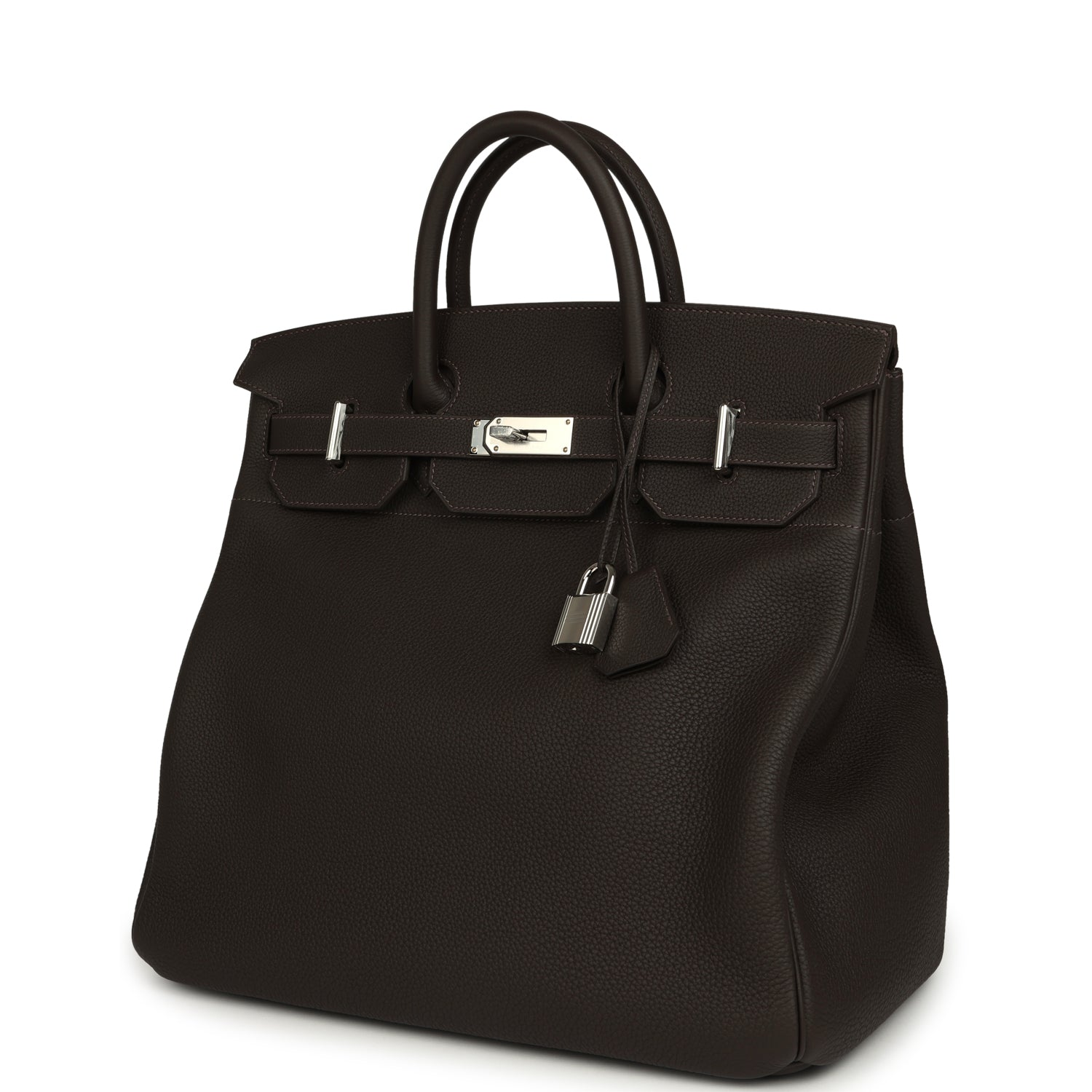 HERMèS HAC BIRKIN 40 BAI BRUN TOGO PALLADIUM HARDWARE