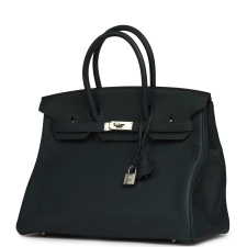 HERMèS BIRKIN 35 VERT ROUSSEAU TOGO PALLADIUM HARDWARE