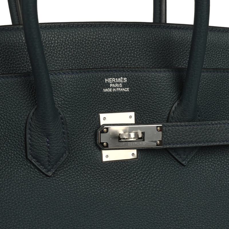 HERMèS BIRKIN 35 VERT ROUSSEAU TOGO PALLADIUM HARDWARE