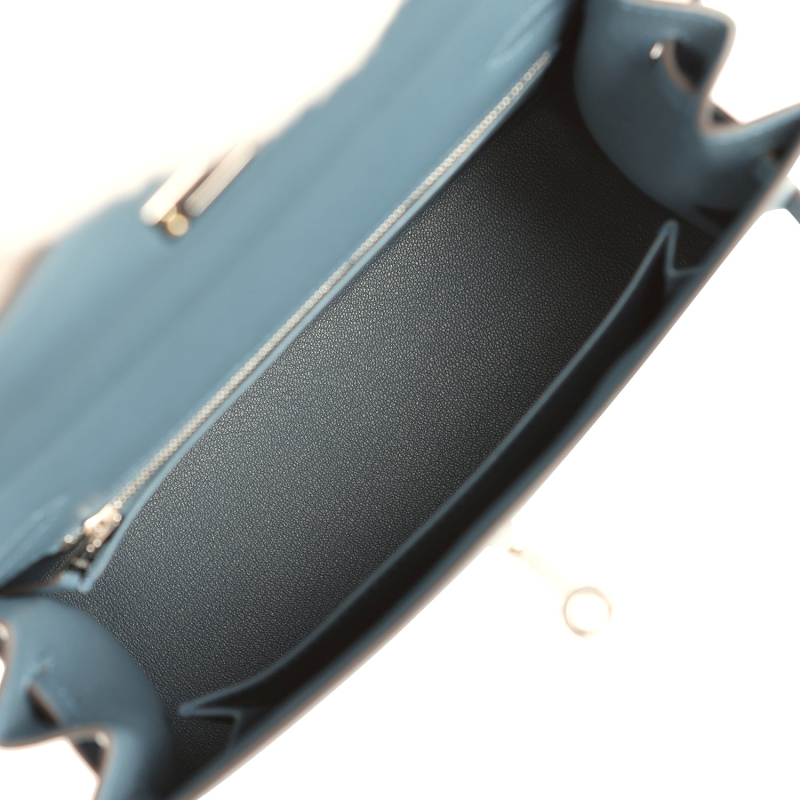 HERMèS KELLY SELLIER 25 BLEU TEMPETTE MADAME PALLADIUM HARDWARE