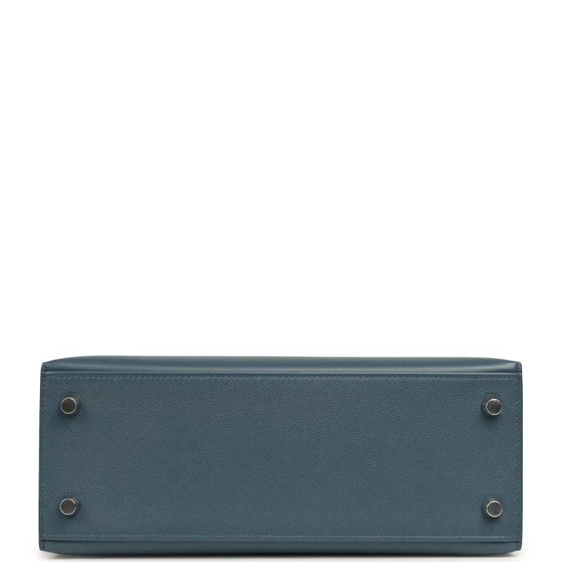 HERMèS KELLY SELLIER 25 BLEU TEMPETTE MADAME PALLADIUM HARDWARE