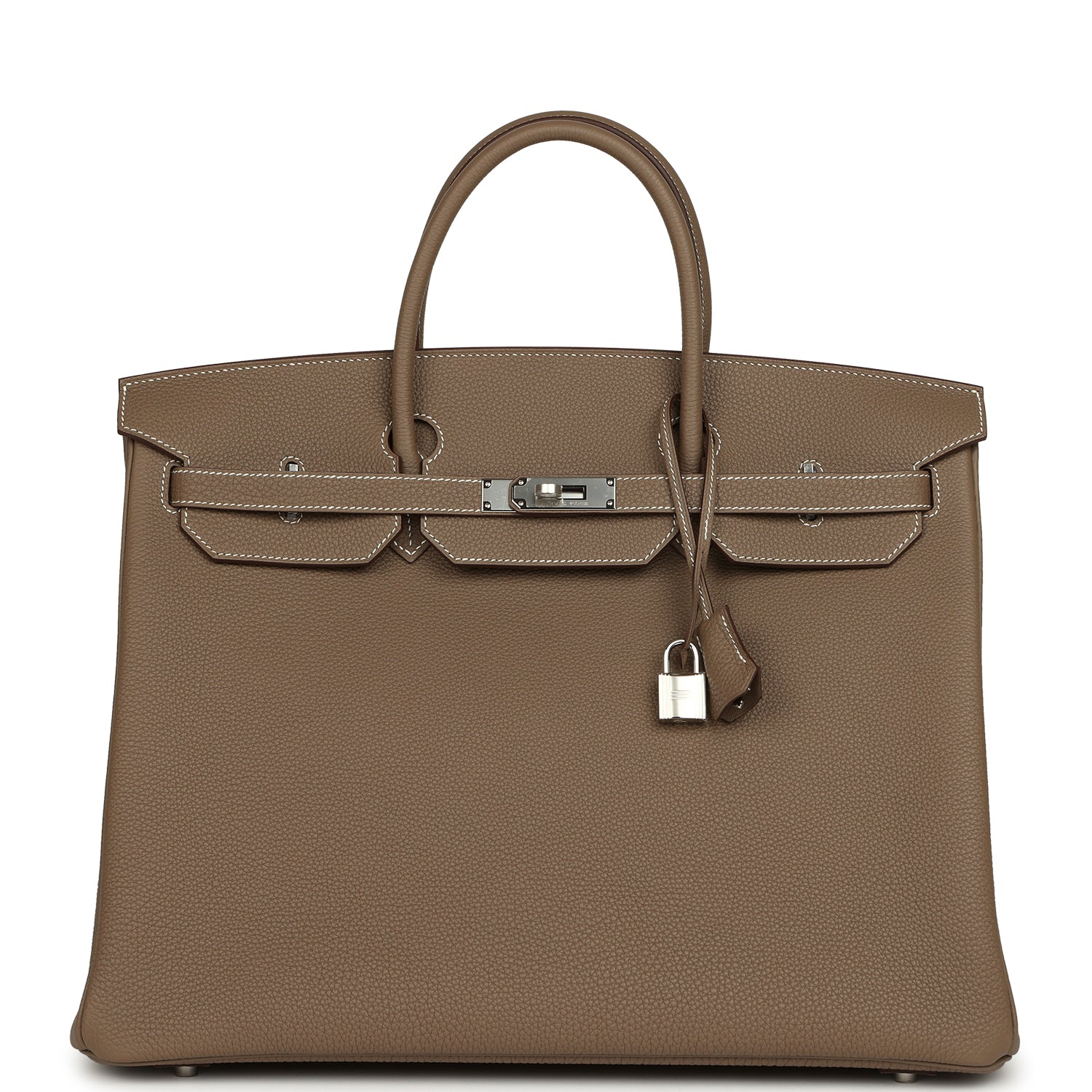 HERMèS BIRKIN 40 ETOUPE TOGO PALLADIUM HARDWARE