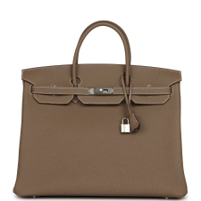 HERMèS BIRKIN 40 ETOUPE TOGO PALLADIUM HARDWARE