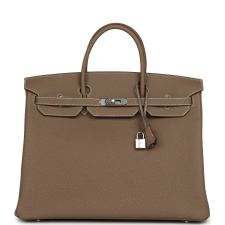 HERMèS BIRKIN 40 ETOUPE TOGO PALLADIUM HARDWARE