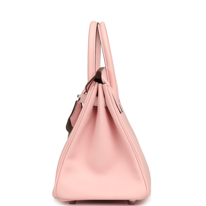 HERMèS SPECIAL ORDER (HSS) BIRKIN 25 ROSE SAKURA VERSO SWIFT BRUSHED PALLADIUM HARDWARE