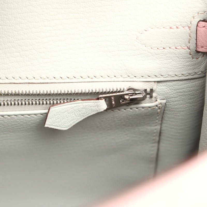 HERMèS SPECIAL ORDER (HSS) BIRKIN 25 ROSE SAKURA VERSO SWIFT BRUSHED PALLADIUM HARDWARE
