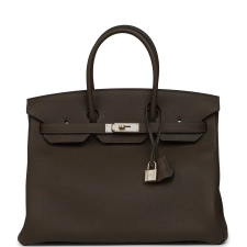 HERMèS BIRKIN 35 VERT LODEN TOGO PERMABRASS HARDWARE