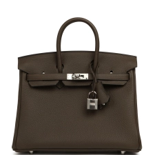 HERMèS BIRKIN 25 VERT LODEN TOGO PALLADIUM HARDWARE