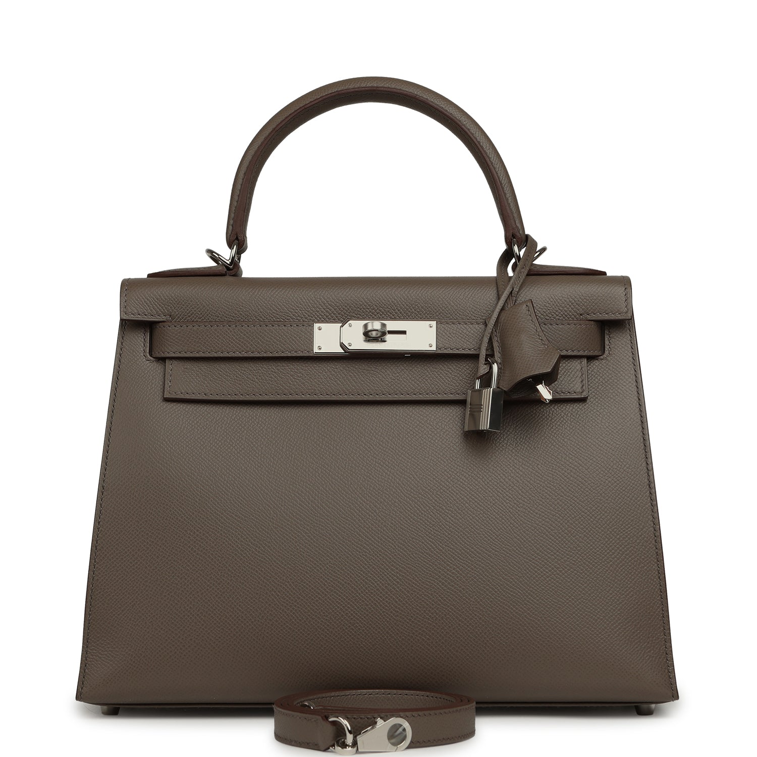HERMèS KELLY SELLIER 28 ETAIN EPSOM PALLADIUM HARDWARE