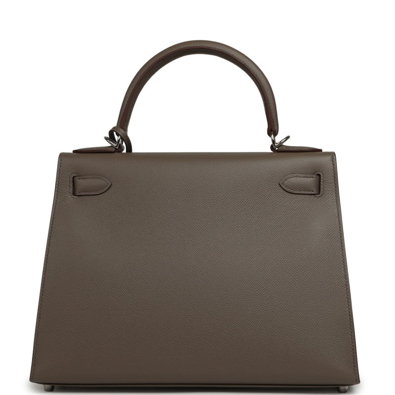 HERMèS KELLY SELLIER 28 ETAIN EPSOM PALLADIUM HARDWARE