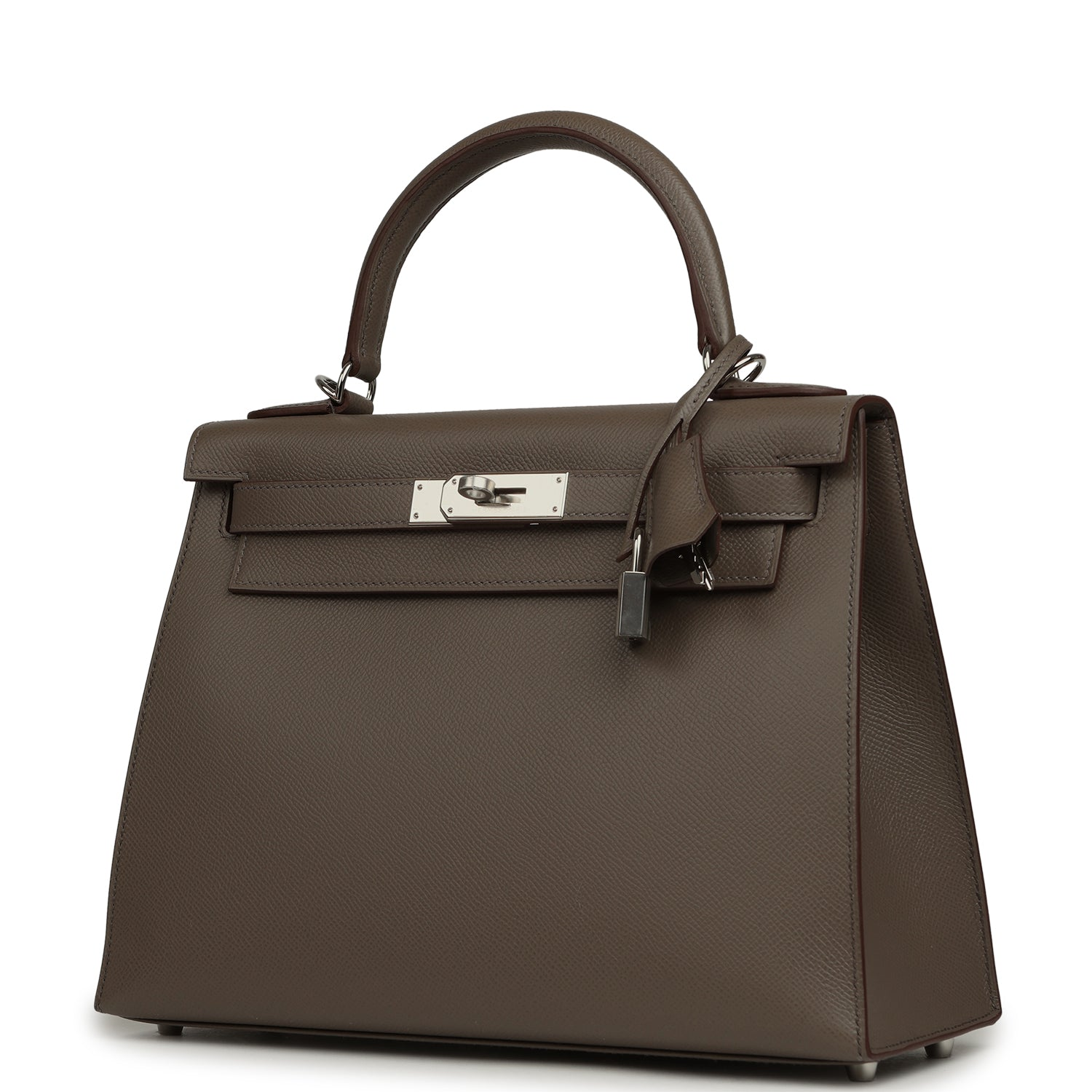 HERMèS KELLY SELLIER 28 ETAIN EPSOM PALLADIUM HARDWARE