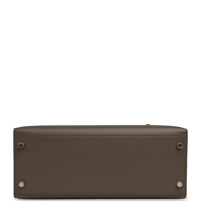 HERMèS KELLY SELLIER 28 ETAIN EPSOM PALLADIUM HARDWARE
