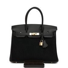 HERMèS BIRKIN 30 COTE-A-COTE TUFFETAGE, BLACK SWIFT PERMABRASS HARDWARE