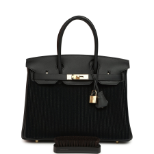 HERMèS BIRKIN 30 COTE-A-COTE TUFFETAGE, BLACK SWIFT PERMABRASS HARDWARE