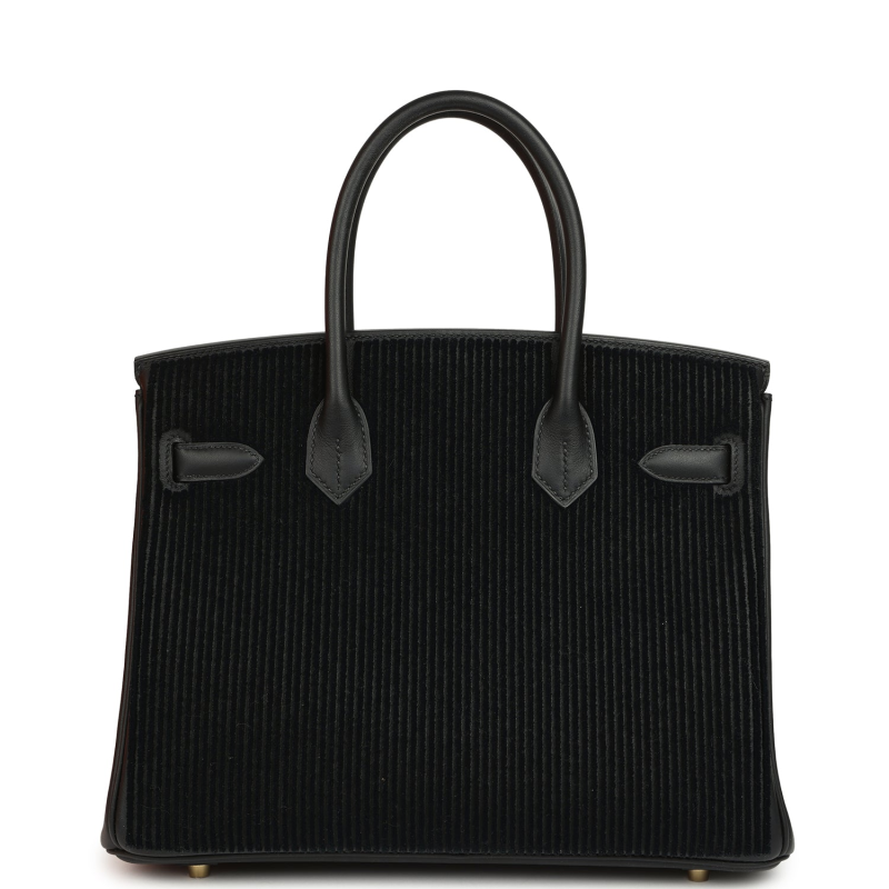 HERMèS BIRKIN 30 COTE-A-COTE TUFFETAGE, BLACK SWIFT PERMABRASS HARDWARE