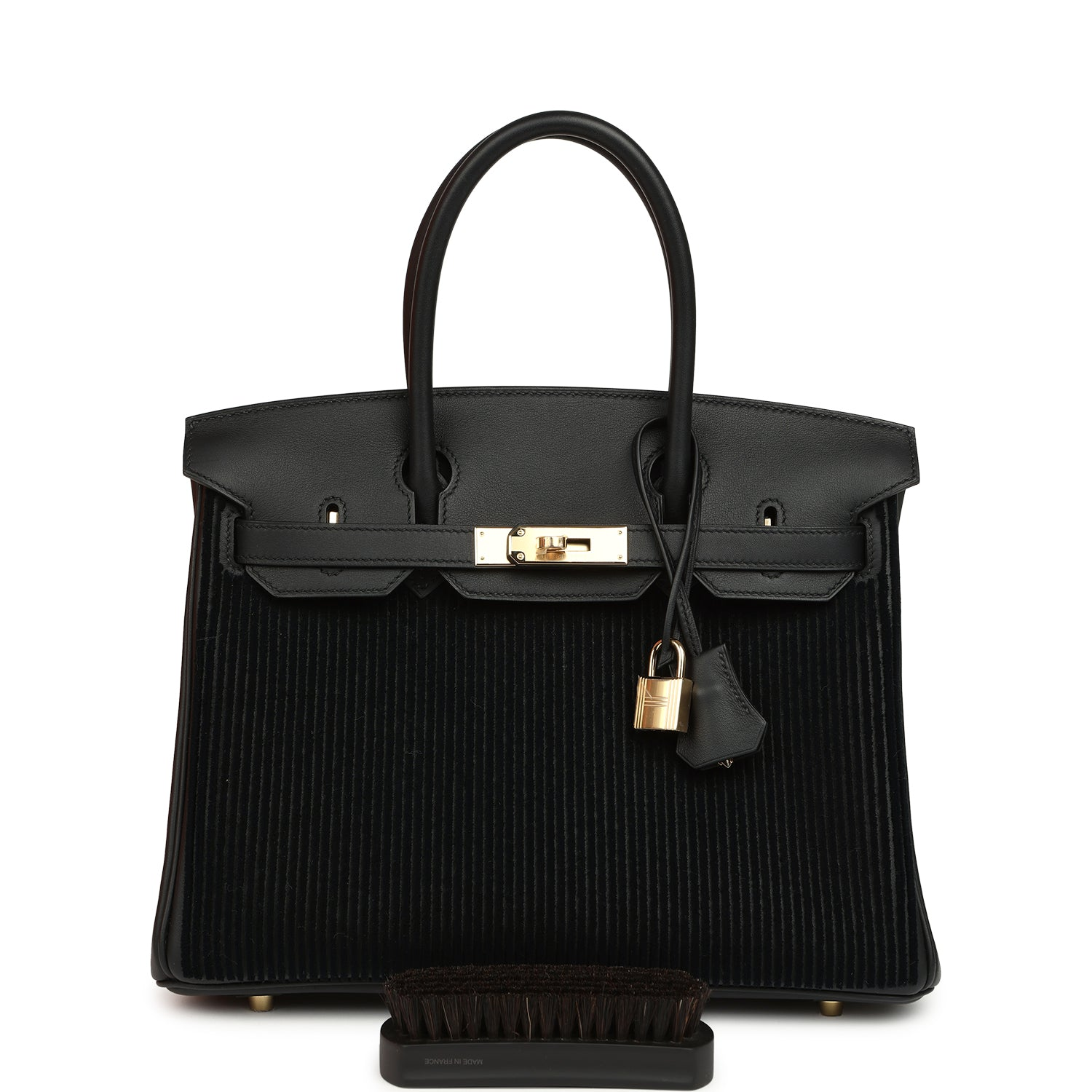 HERMèS BIRKIN 30 COTE-A-COTE TUFFETAGE, BLACK SWIFT PERMABRASS HARDWARE