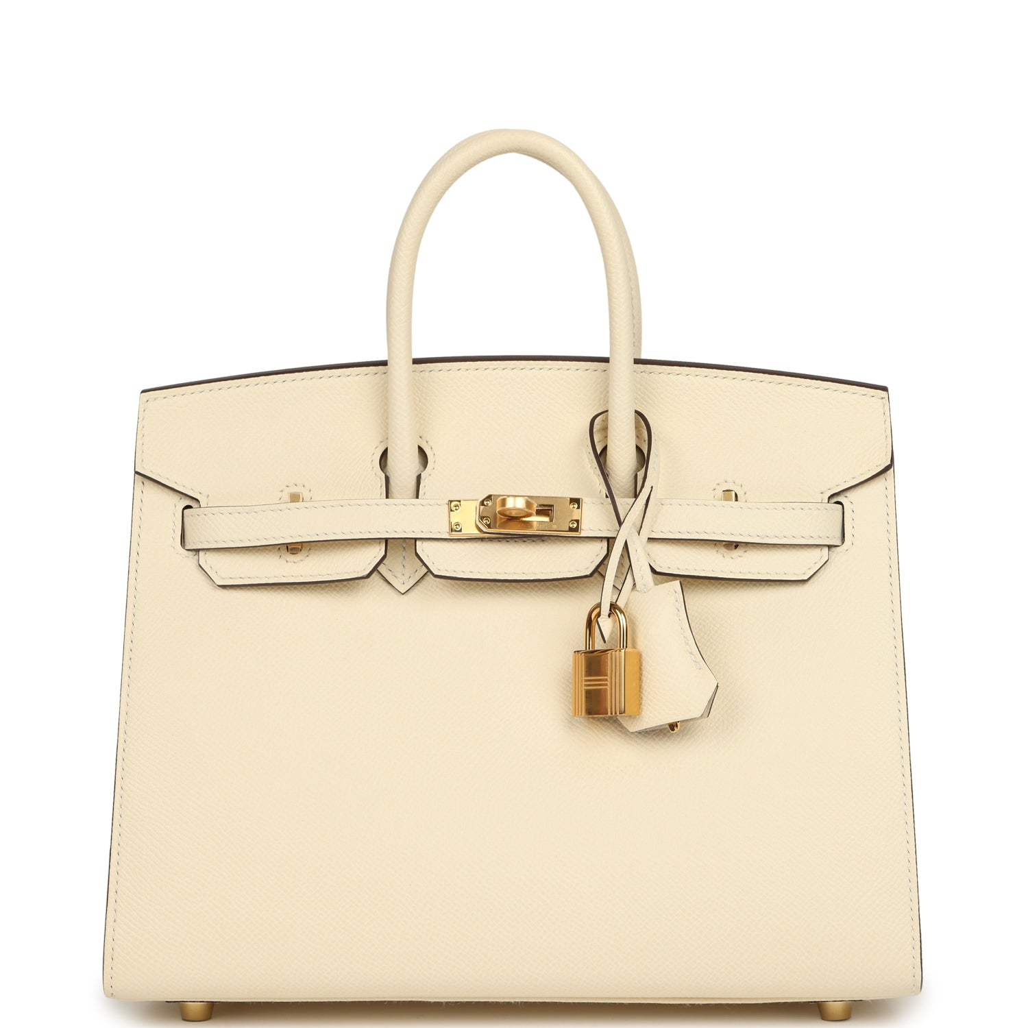 HERMèS BIRKIN SELLIER 25 NATA EPSOM GOLD HARDWARE