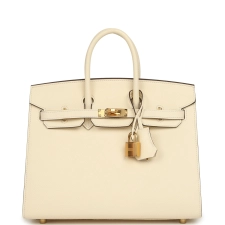 HERMèS BIRKIN SELLIER 25 NATA EPSOM GOLD HARDWARE