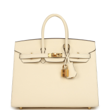 HERMèS BIRKIN SELLIER 25 NATA EPSOM GOLD HARDWARE