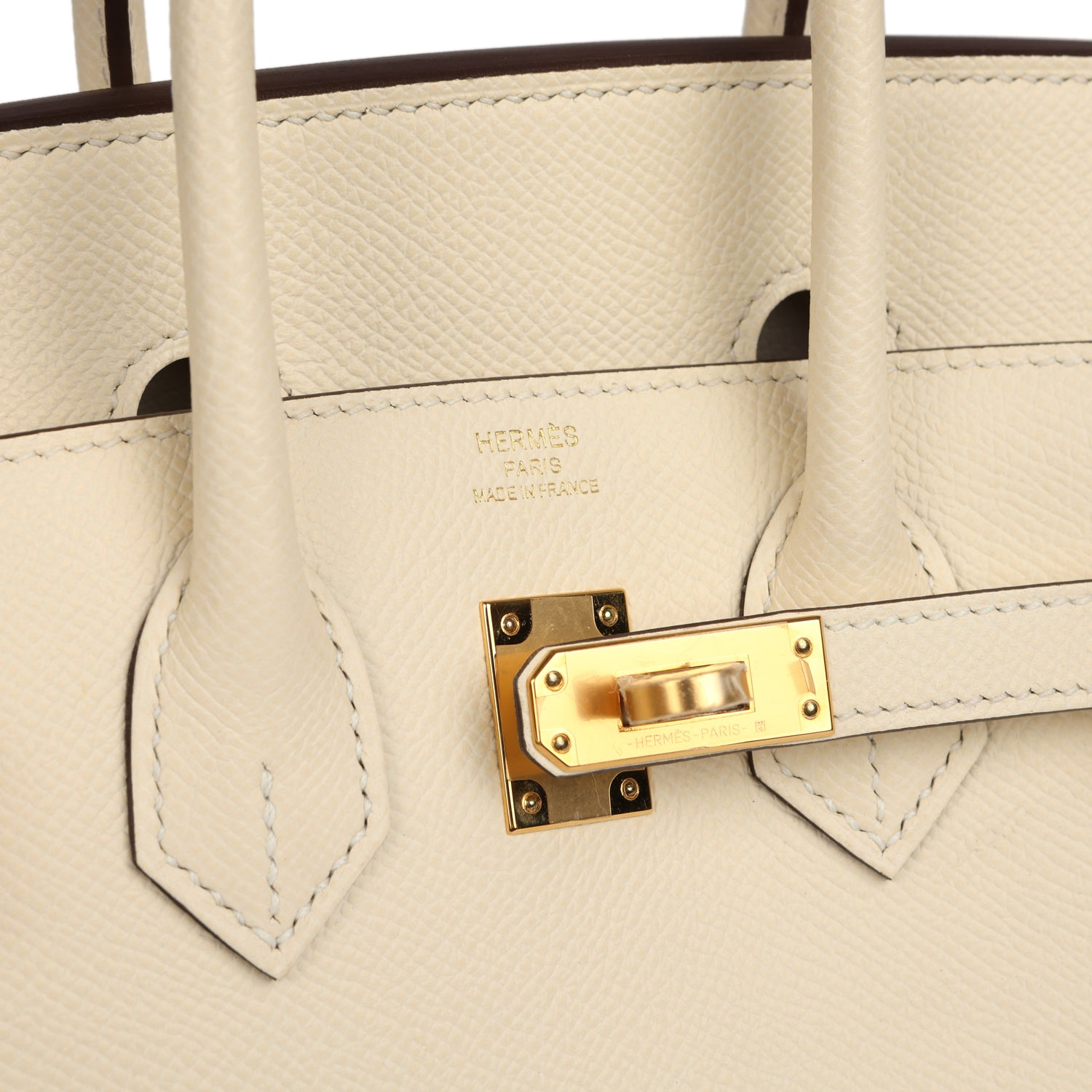 HERMèS BIRKIN SELLIER 25 NATA EPSOM GOLD HARDWARE