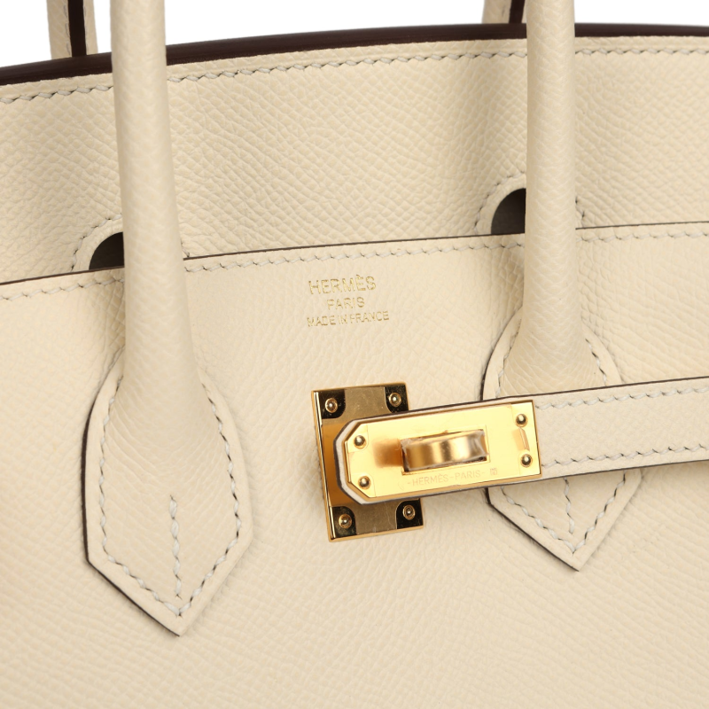 HERMèS BIRKIN SELLIER 25 NATA EPSOM GOLD HARDWARE
