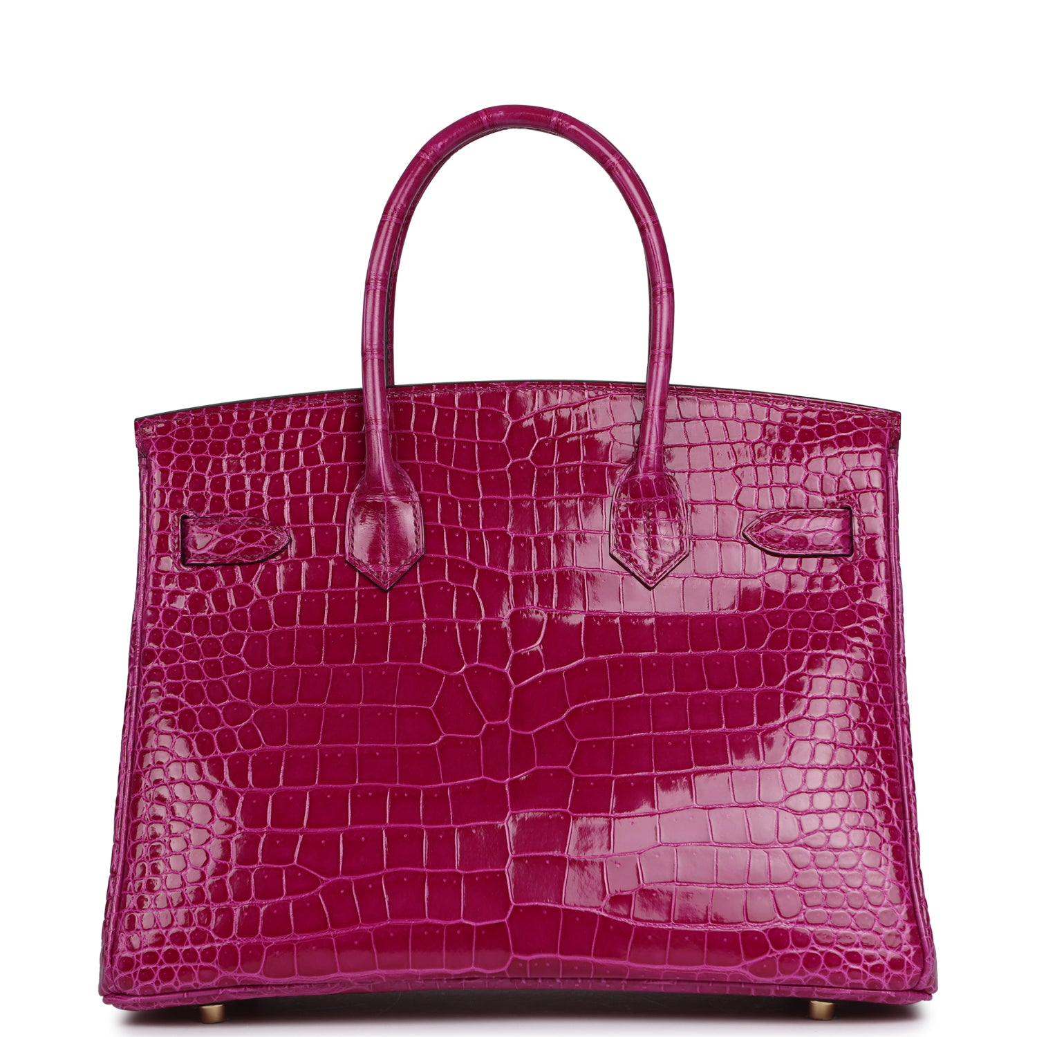 HERMèS BIRKIN 30 ROSE POURPRE SHINY POROSUS CROCODILE GOLD HARDWARE