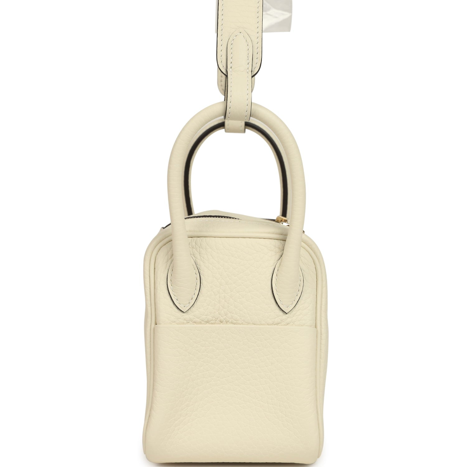 HERMèS MINI LINDY II CREAM CLEMENCE GOLD HARDWARE
