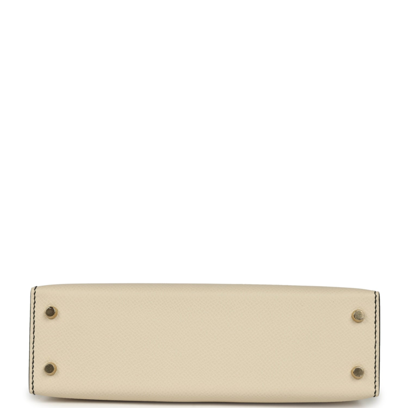 HERMèS SPECIAL ORDER (HSS) KELLY SELLIER 20 CRAIE, BLACK EPSOM PERMABRASS HARDWARE