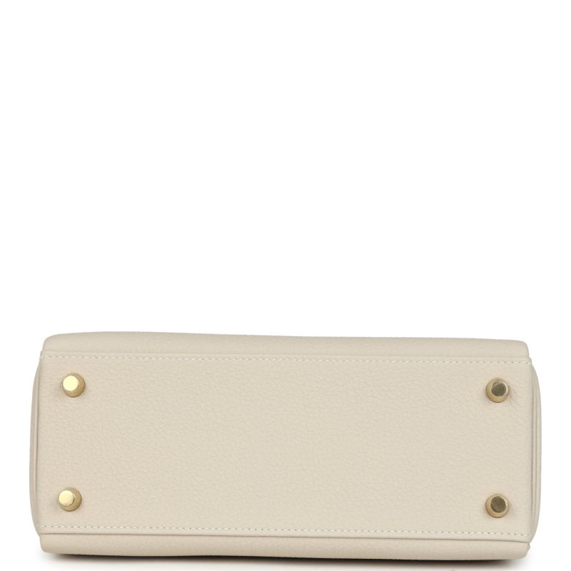 HERMèS SPECIAL ORDER (HSS) KELLY RETOURNE 25 CRAIE VERSO TOGO BRUSHED GOLD HARDWARE