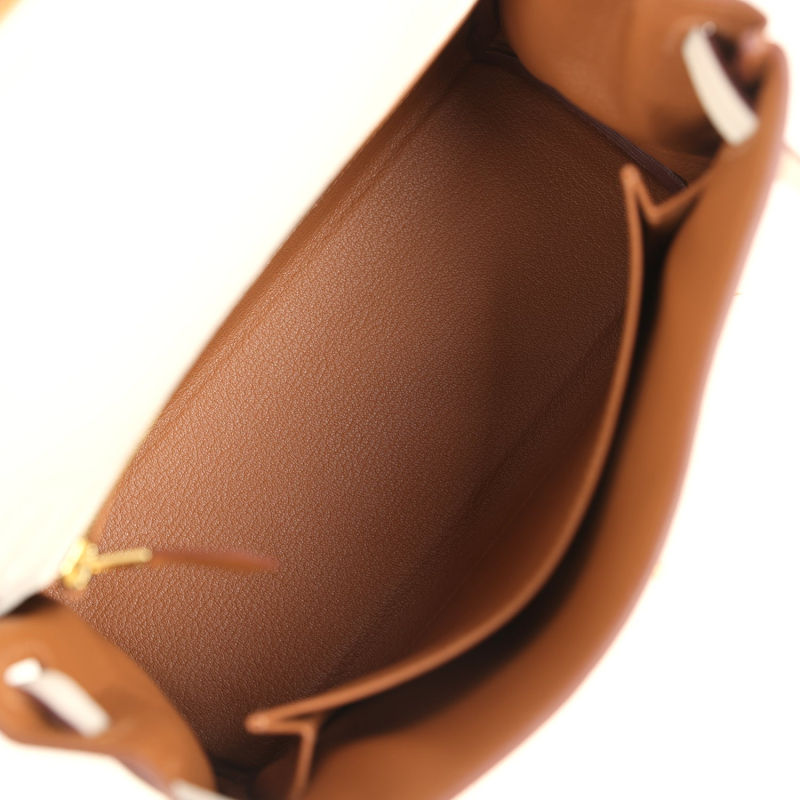 HERMèS SPECIAL ORDER (HSS) KELLY RETOURNE 25 CRAIE VERSO TOGO BRUSHED GOLD HARDWARE