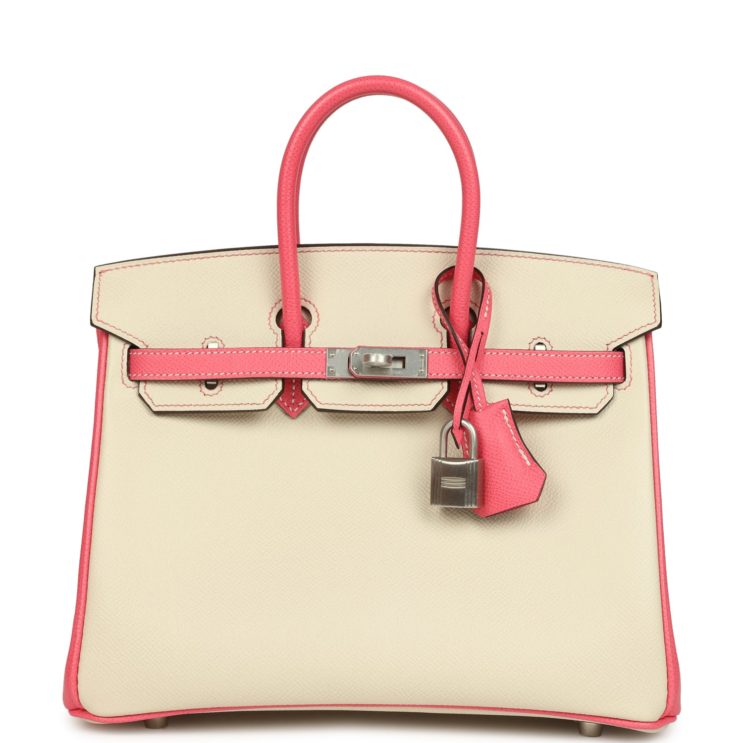 HERMèS SPECIAL ORDER (HSS) BIRKIN 25 CRAIE, ROSE AZALEE EPSOM BRUSHED PALLADIUM HARDWARE