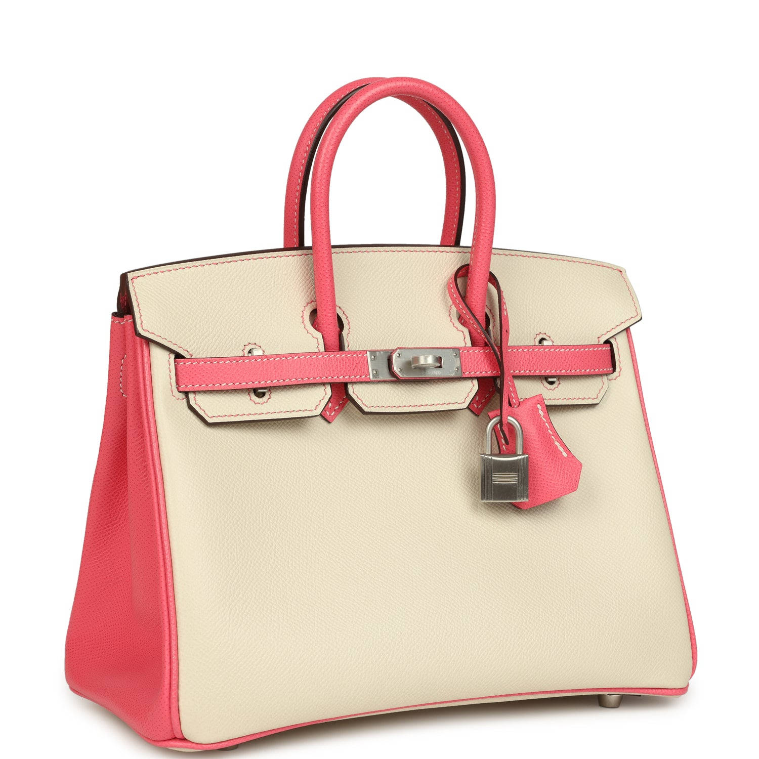 HERMèS SPECIAL ORDER (HSS) BIRKIN 25 CRAIE, ROSE AZALEE EPSOM BRUSHED PALLADIUM HARDWARE