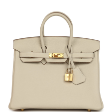 HERMèS BIRKIN 25 CRAIE TOGO GOLD HARDWARE