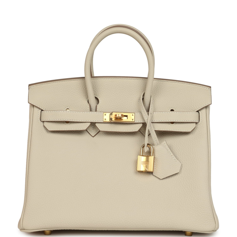 HERMèS BIRKIN 25 CRAIE TOGO GOLD HARDWARE