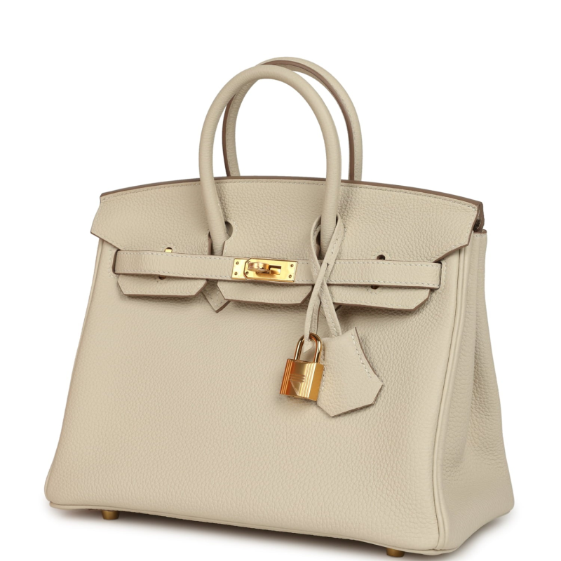 HERMèS BIRKIN 25 CRAIE TOGO GOLD HARDWARE
