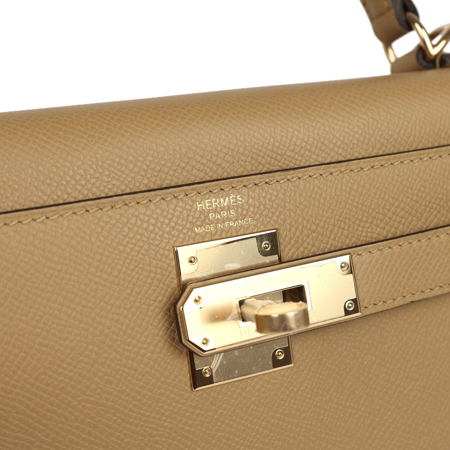 HERMèS KELLY SELLIER 28 POUSSIERE EPSOM PERMABRASS HARDWARE