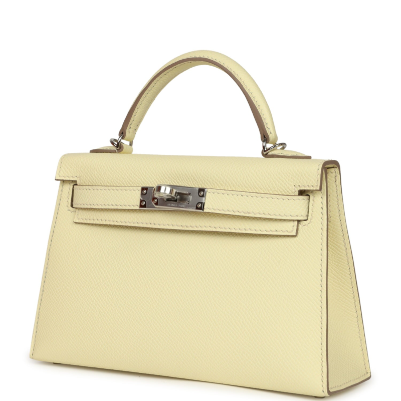 HERMèS KELLY SELLIER 20 JAUNE MILTON EPSOM PALLADIUM HARDWARE