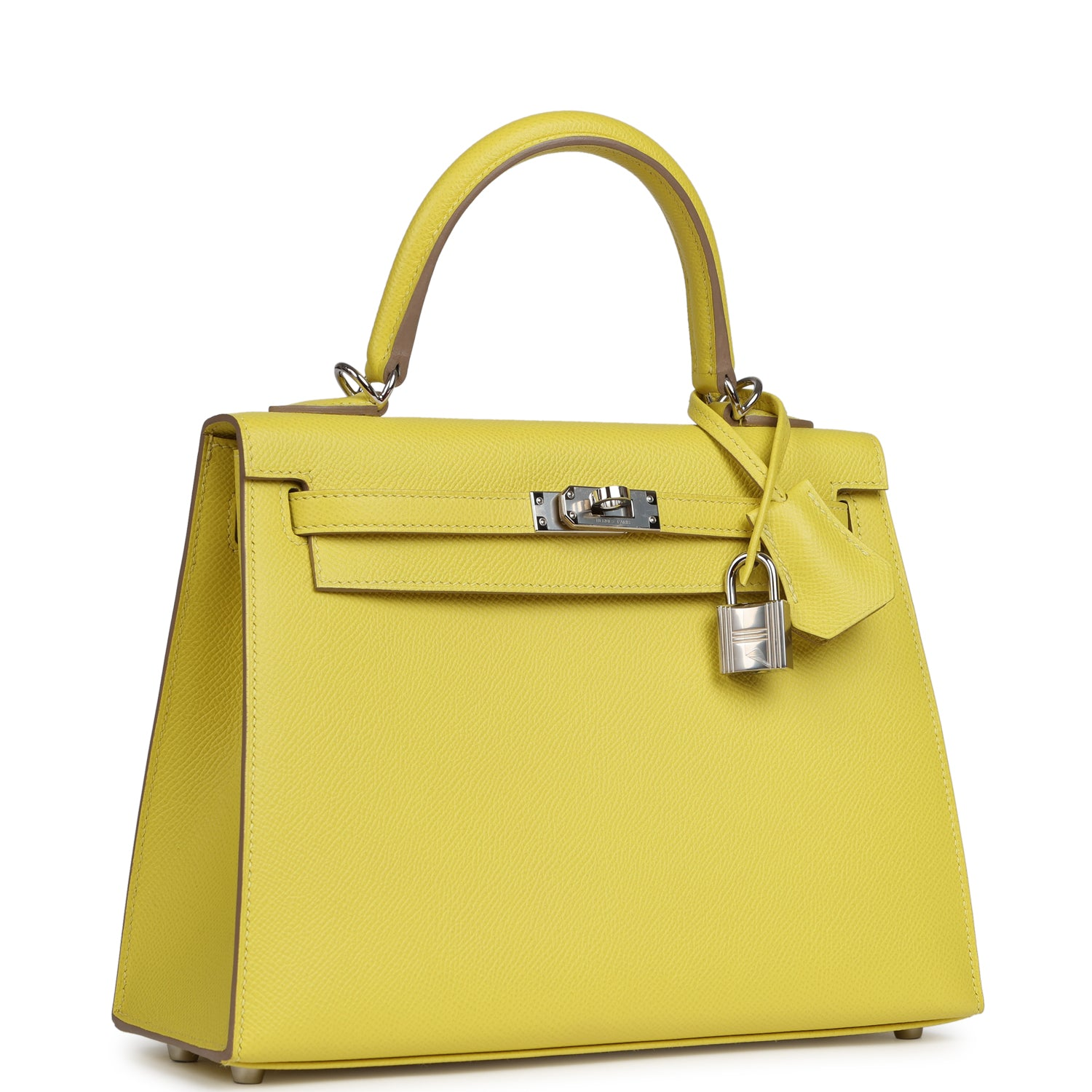 HERMèS KELLY SELLIER 25 LIME EPSOM PALLADIUM HARDWARE