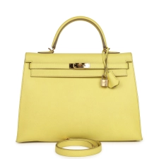 HERMèS KELLY SELLIER 35 SOUFRE EPSOM GOLD HARDWARE