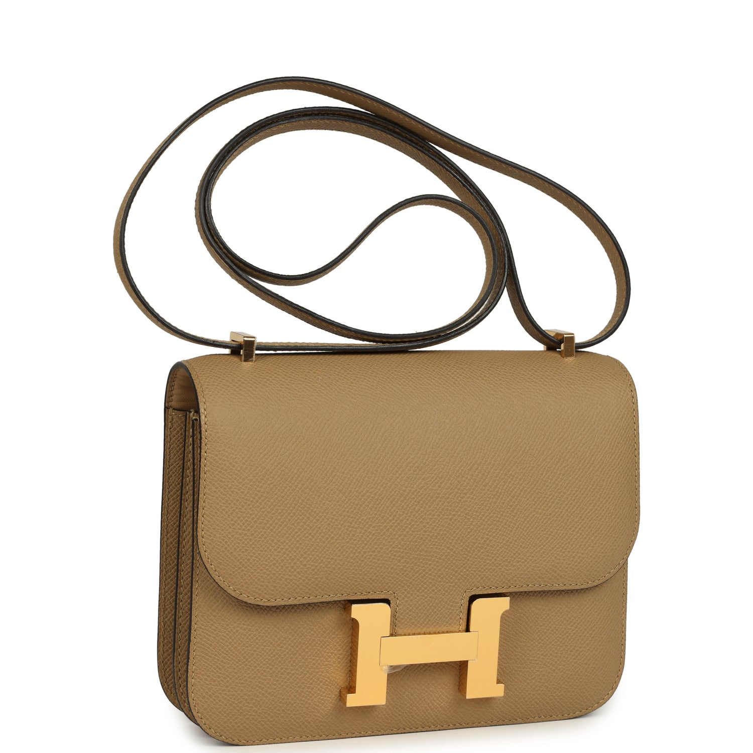 HERMèS CONSTANCE 18 POUSSIERE EPSOM GOLD HARDWARE