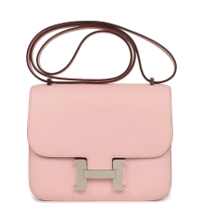 HERMèS CONSTANCE 18 ROSE SAKURA CHEVRE MYSORE PALLADIUM HARDWARE