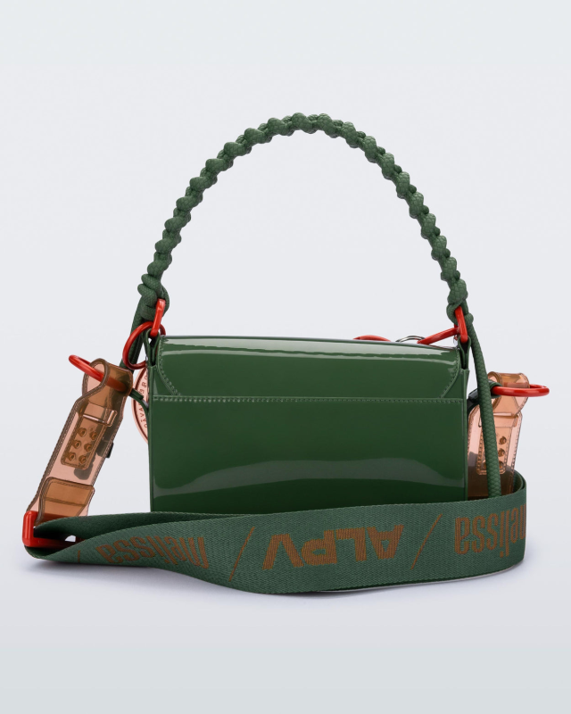 MELISSA + ALEXANDRE PAVAO OLGA BAG  DARK GREEN