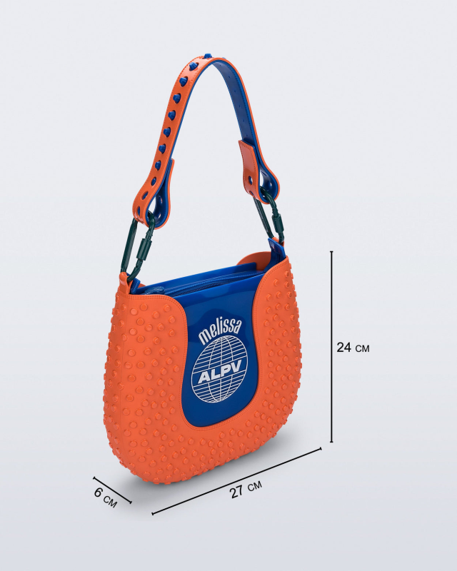 MELISSA + ALEXANDRE PAVAO NINA BAG  ORANGE/BLUE