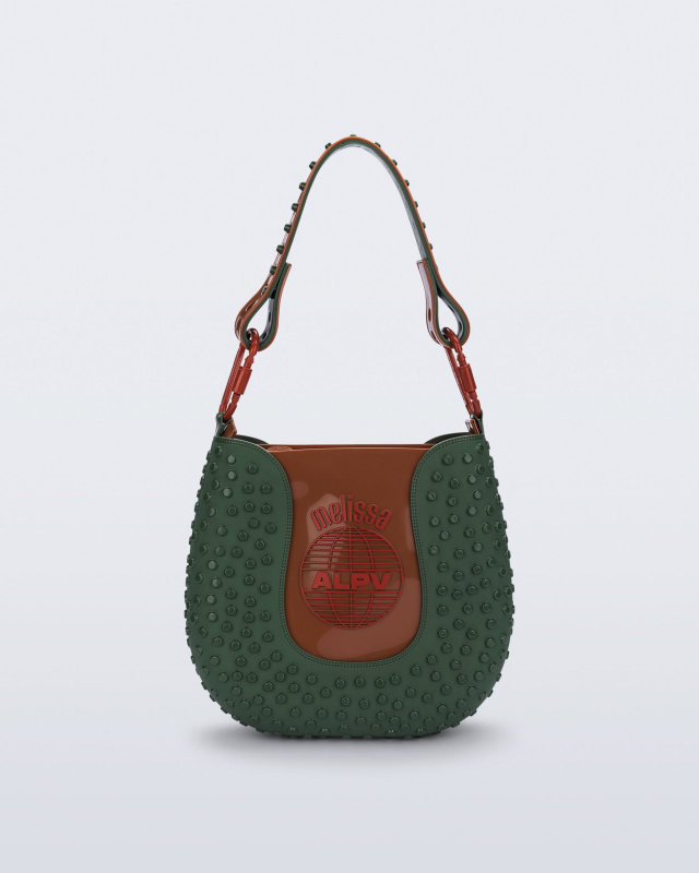 MELISSA + ALEXANDRE PAVAO NINA BAG  GREEN/BROWN