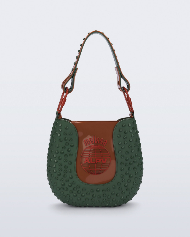 MELISSA + ALEXANDRE PAVAO NINA BAG  GREEN/BROWN