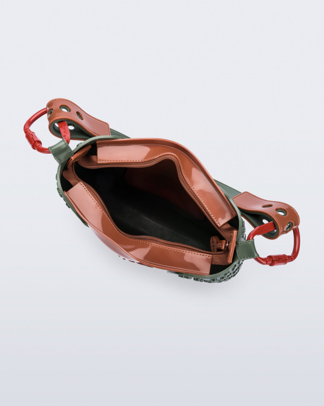 MELISSA + ALEXANDRE PAVAO NINA BAG  GREEN/BROWN