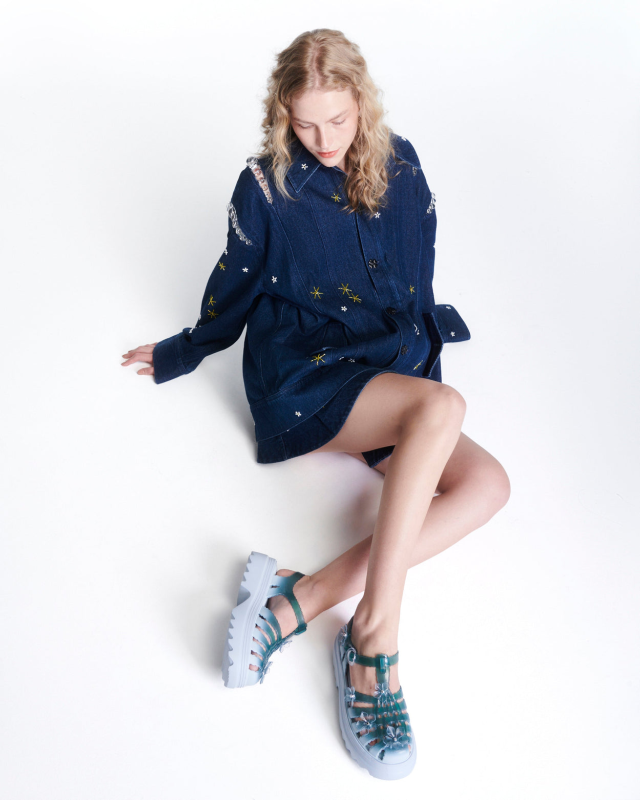 MELISSA + SUSAN FANG POSSESSION PLATFORM SAKURA  TRANSPARENT GREEN