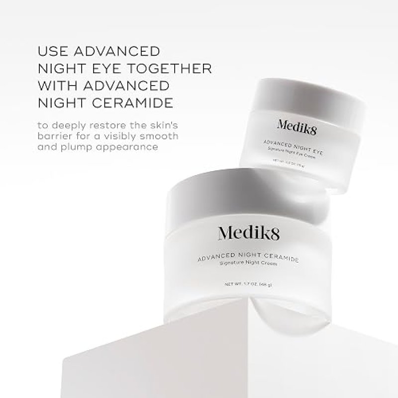 MEDIK8 ADVANCED NIGHT EYE CREAM WITH PEPTIDES CAFFEINE - ANTI-WRINKLE, PUFFINESS DARK CIRCLES - 0.5
