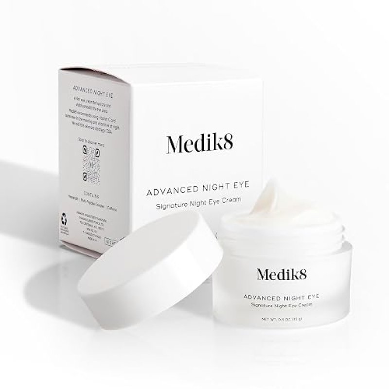 MEDIK8 ADVANCED NIGHT EYE CREAM WITH PEPTIDES CAFFEINE - ANTI-WRINKLE, PUFFINESS DARK CIRCLES - 0.5